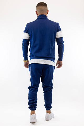 Fato Treino Completo Azul e Branco Sik Silk