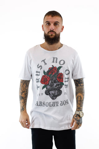 T-shirt Branca Trust No One Absolut Joy