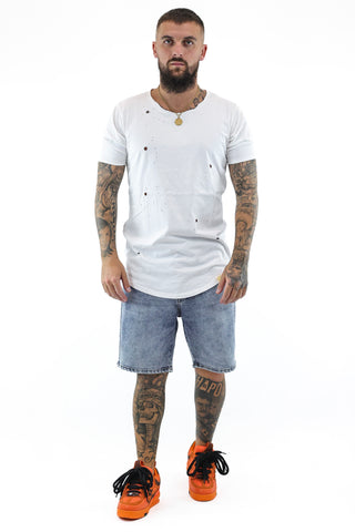 Seven T-Shirt basic destroy white