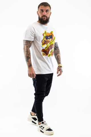 T-shirt Branca Danger Bear Gianni Kavanagh