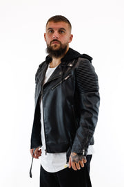 Casaco SikSilk Black Hooded Detail Biker