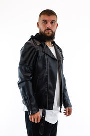 Casaco SikSilk Black Hooded Detail Biker