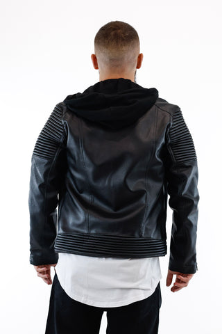 Casaco SikSilk Black Hooded Detail Biker