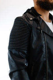 Casaco SikSilk Black Hooded Detail Biker