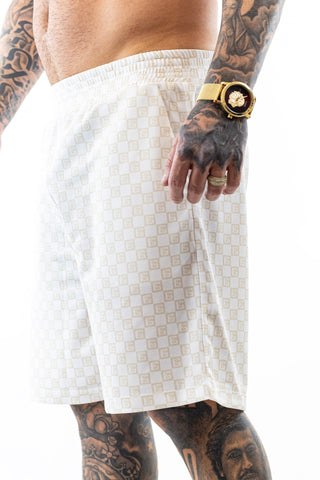 Beige Checkers Shorts Gianni Kavanagh