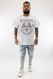 T-Shirt Oversized Branca Prata Phoenix Gianni Kavanagh