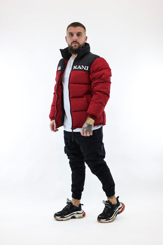 Retro essential puffer jacket dark red