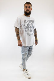 T-Shirt Oversized Branca Prata Phoenix Gianni Kavanagh