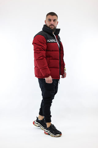 Retro essential puffer jacket dark red