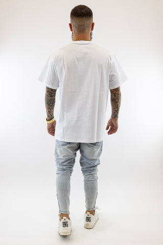 T-Shirt Oversized Branca Prata Phoenix Gianni Kavanagh