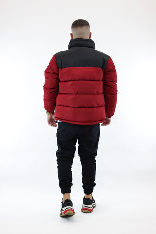 Retro essential puffer jacket dark red