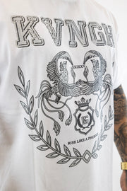 T-Shirt Oversized Branca Prata Phoenix Gianni Kavanagh