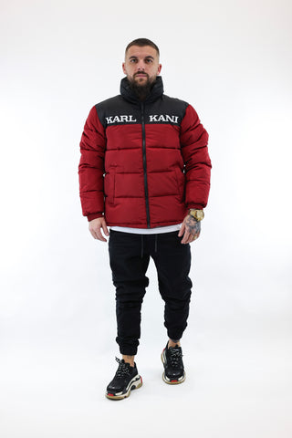 Retro essential puffer jacket dark red