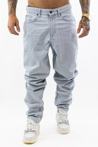 Small Signature Tapered Five Pocket Denim Bleached Blue Karl Kani