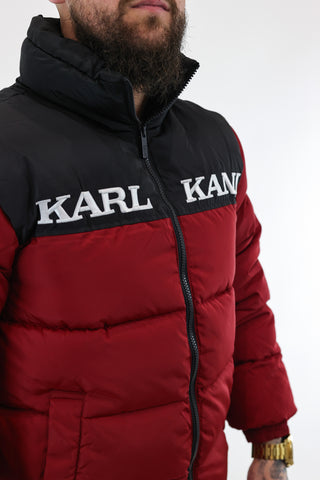 Retro essential puffer jacket dark red