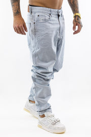 Small Signature Tapered Five Pocket Denim Bleached Blue Karl Kani