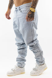 Small Signature Tapered Five Pocket Denim Bleached Blue Karl Kani