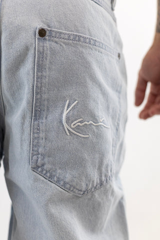Small Signature Tapered Five Pocket Denim Bleached Blue Karl Kani