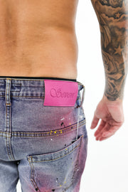 Calça Seven paint pink Jeans