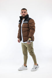 Retro essential puffer jacket dark brown