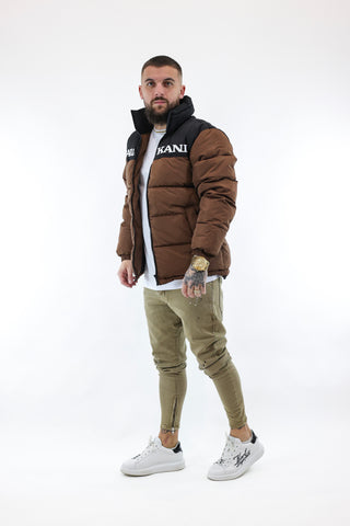 Retro essential puffer jacket dark brown