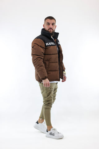 Retro essential puffer jacket dark brown