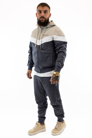 Fato Treino Completo Bege e Cinza Champion