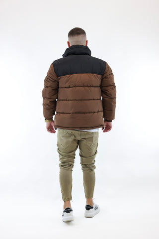 Retro essential puffer jacket dark brown