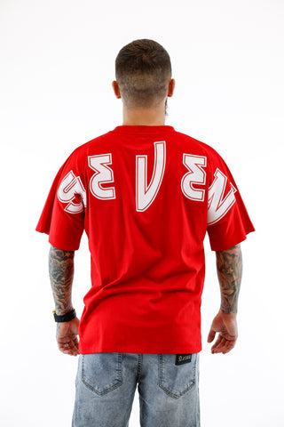 T-shirt Seven Sleveless - Red & White