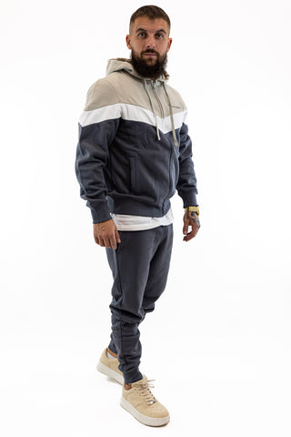 Fato Treino Completo Bege e Cinza Champion