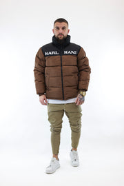 Retro essential puffer jacket dark brown