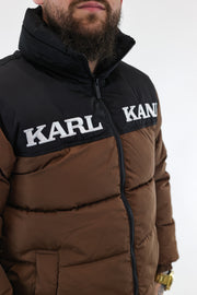 Retro essential puffer jacket dark brown