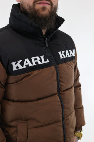 Retro essential puffer jacket dark brown