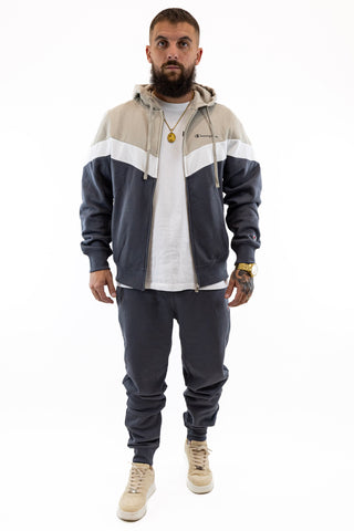 Fato Treino Completo Bege e Cinza Champion