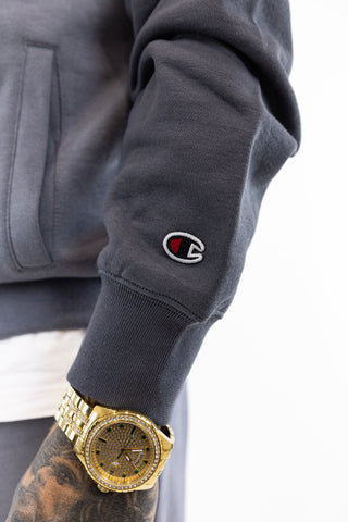 Fato Treino Completo Bege e Cinza Champion