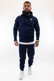 Fato Treino Completo Listado Azul Sik Silk