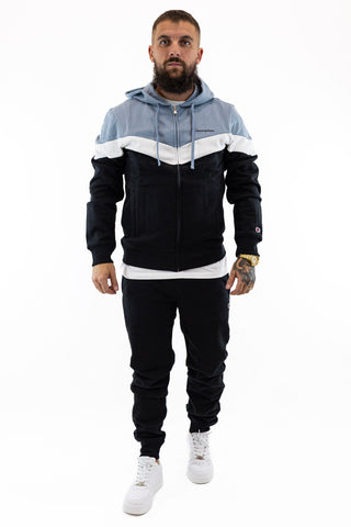 Fato Treino Completo Preto e Azul Champion