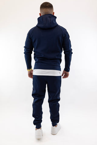 Fato Treino Completo Listado Azul Sik Silk