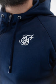 Fato Treino Completo Listado Azul Sik Silk