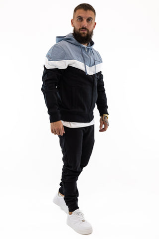 Fato Treino Completo Preto e Azul Champion