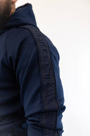 Fato Treino Completo Listado Azul Sik Silk