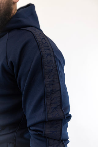 Fato Treino Completo Listado Azul Sik Silk