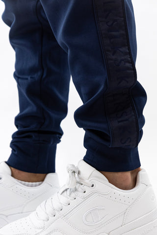 Fato Treino Completo Listado Azul Sik Silk