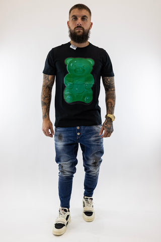 T-Shirt Preta Urso Verde Gianni Kavanagh