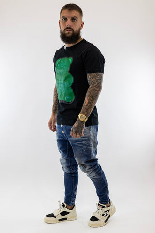 T-Shirt Preta Urso Verde Gianni Kavanagh