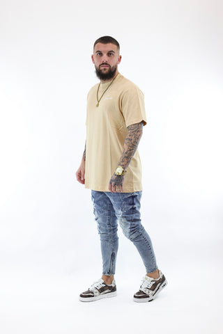 Sik Silk Beige Script T-shirt