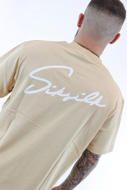 Sik Silk Beige Script T-shirt