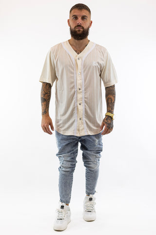 Block Pinstripe Baseball Shirt Off Karl Kani