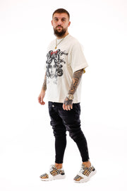 Ecru Medusa T-Shirt Sik Silk