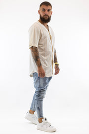 Block Pinstripe Baseball Shirt Off Karl Kani